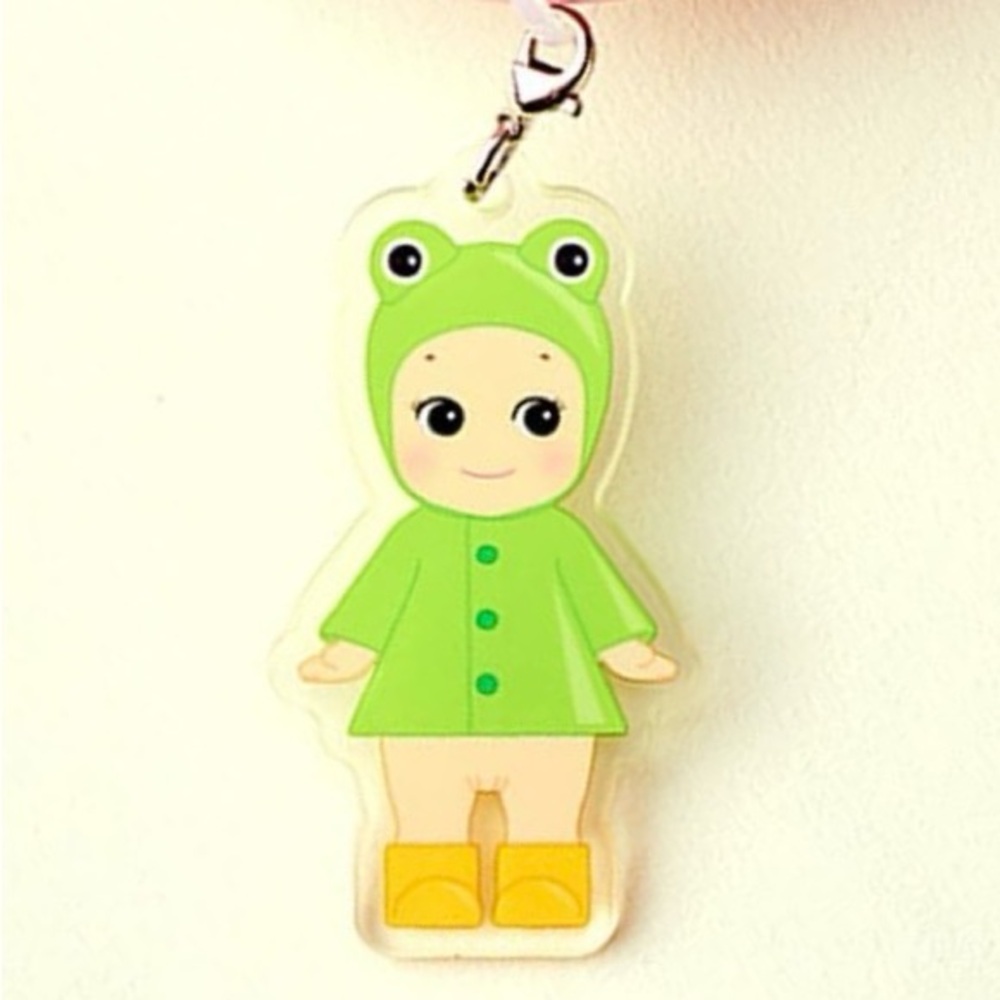 Sonny Angel I Love Rainy Day Deco Frog Umbrella Acrylic Charm Keychain